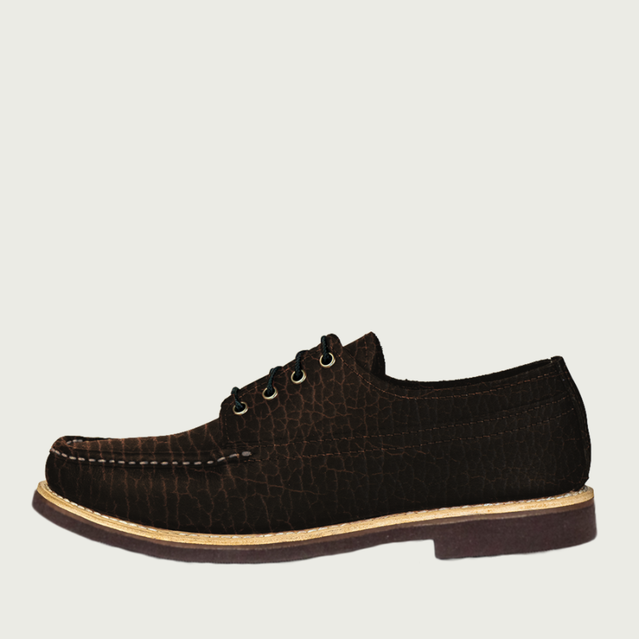 Chocolate Bison Fishing Oxford W/ Oxford Sole – Russell Moccasin