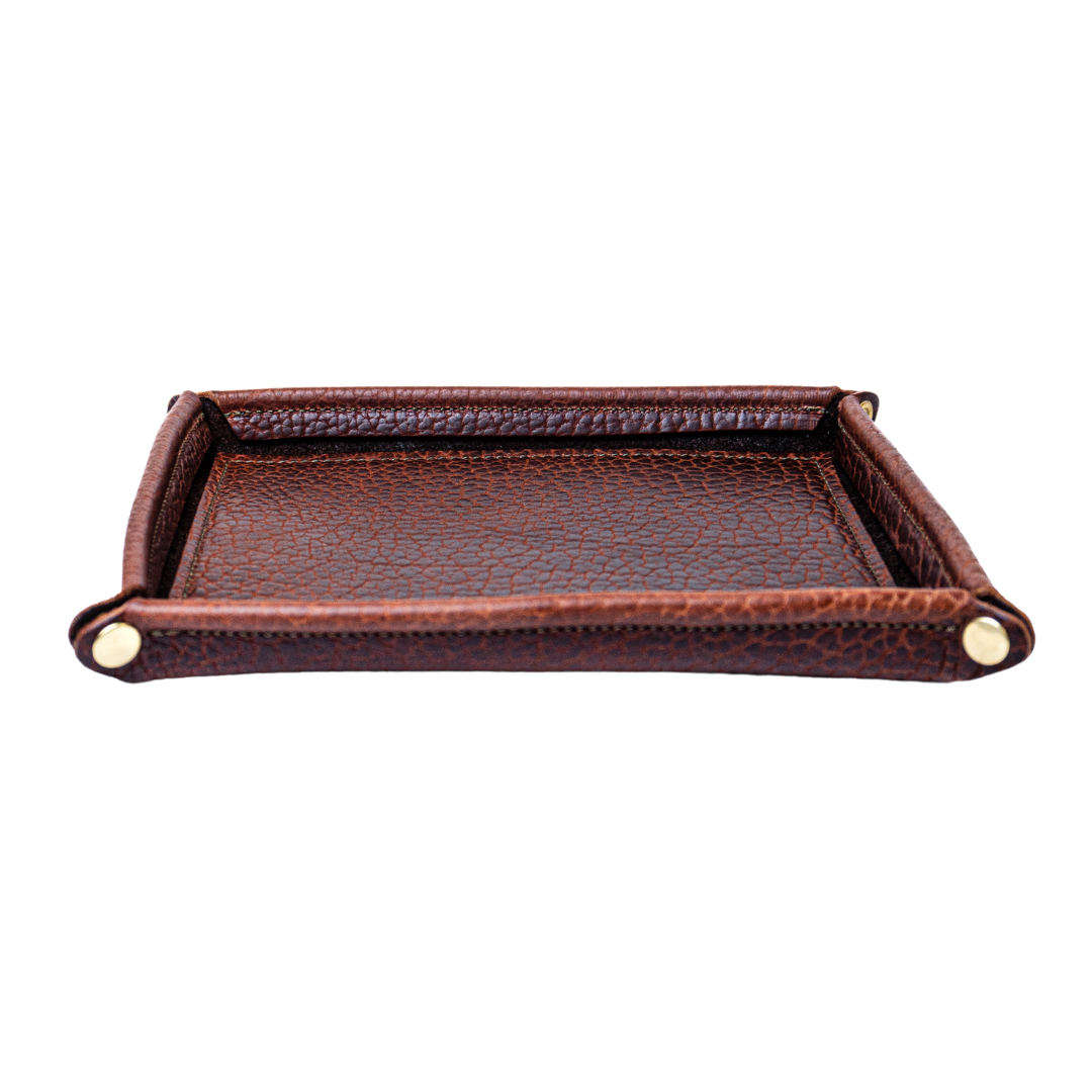 Cognac Bison Valet Tray