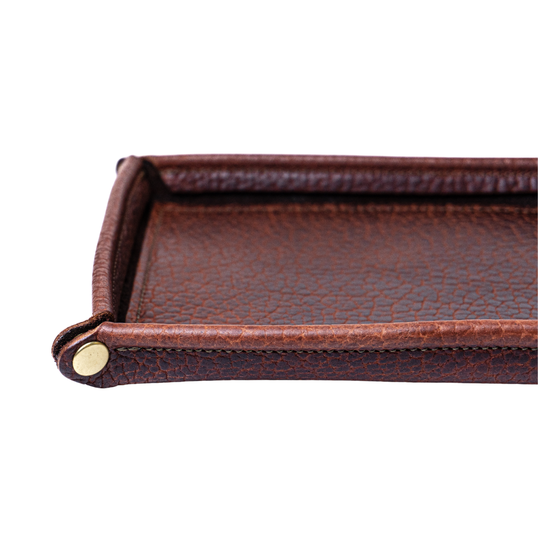Cognac Bison Valet Tray