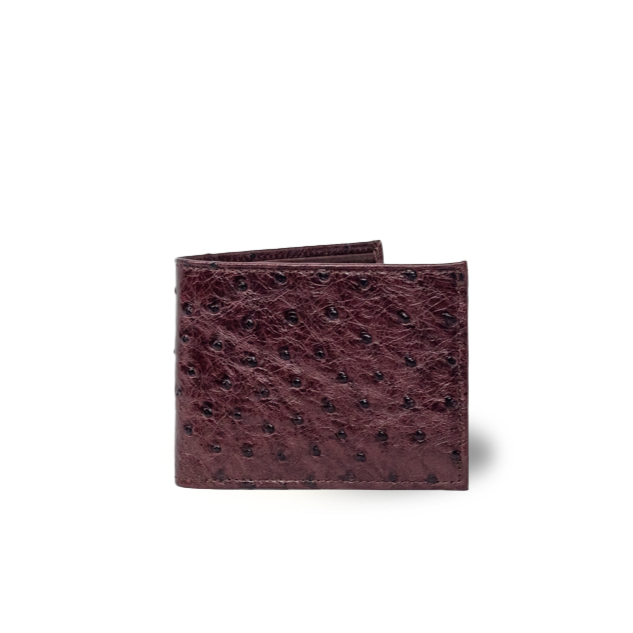 Ostrich Bi-fold - Burgundy Brown