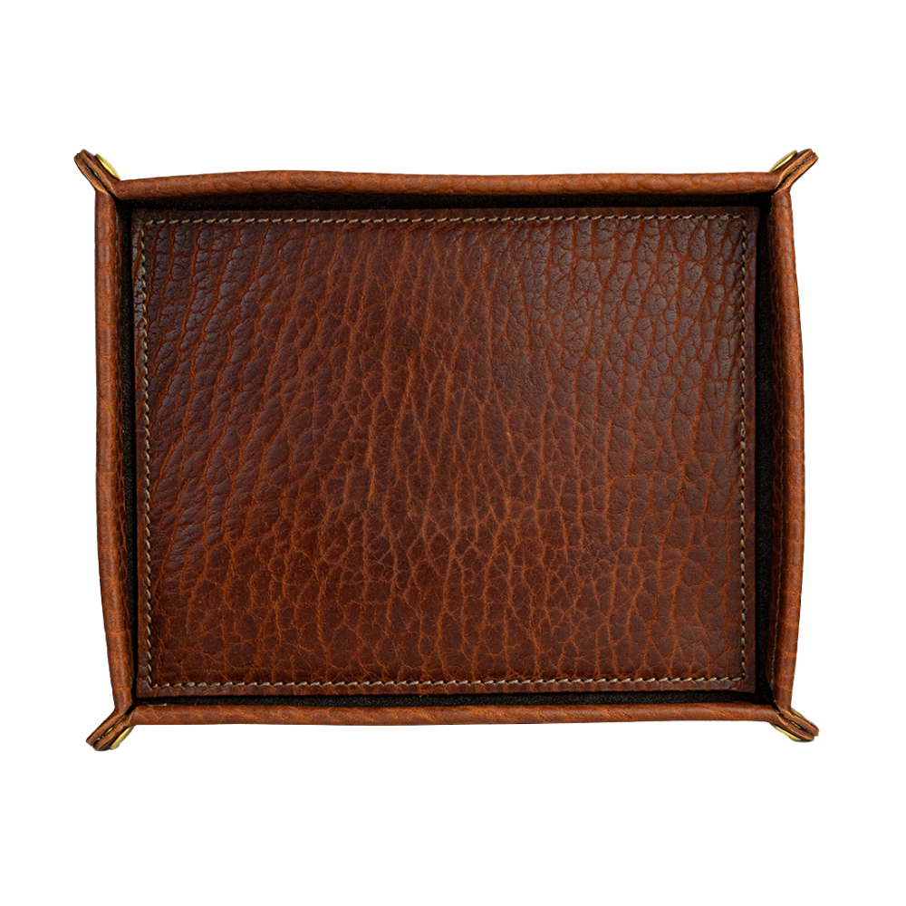 Cognac Bison Valet Tray