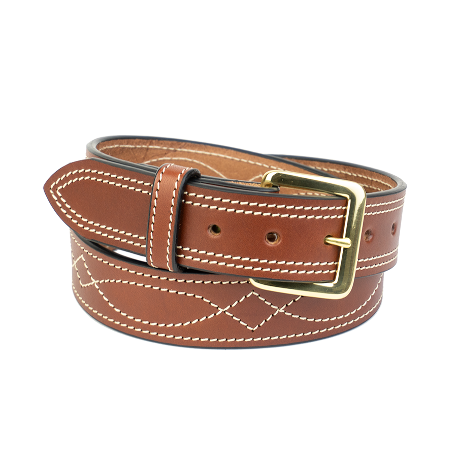 Walnut Becca Stitched Belt