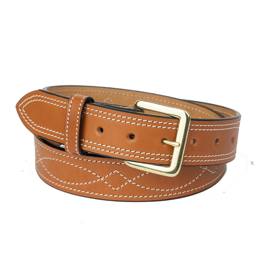 Chestnut Becca Stitched Belt